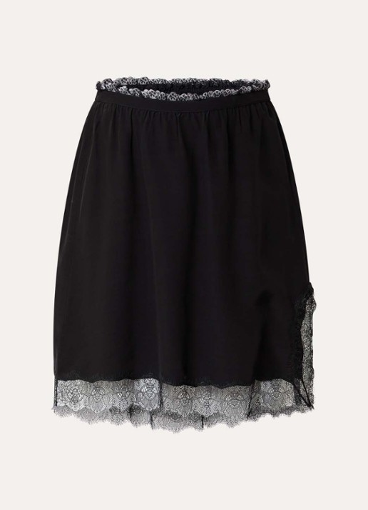 Zadig&Voltaire Jarvisa minirok met kant - voorkant zwart