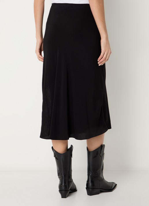 Zadig&Voltaire Jayla midi rok met details van kant - achterkant 3 zwart