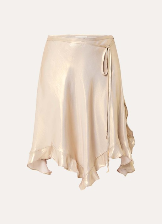 Zadig&Voltaire Jetos minirok met strikceintuur - voorkant 2 goud
