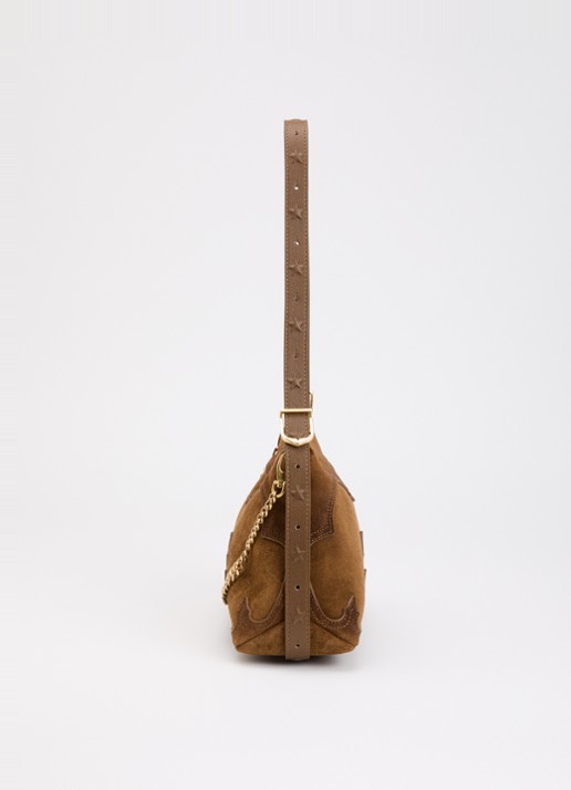 Zadig&Voltaire Jim Mini crossbodytas van suède met afneembare schouderriem - detail 3 cognac