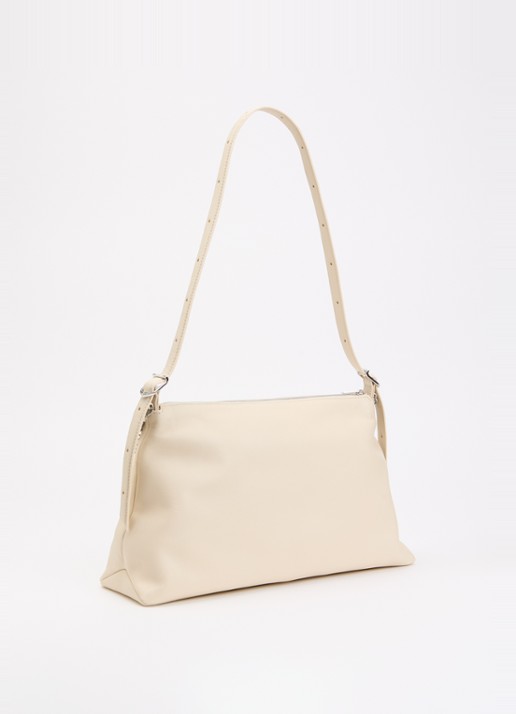 Zadig&Voltaire Jim schoudertas van leer met verstelbare schouderriem - achterkant 2 beige