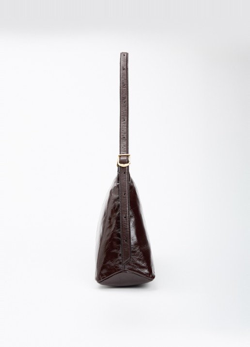 Zadig&Voltaire Jim Vintage Patent schoudertas van leer met afneembare schouderriem - detail 3 aubergine