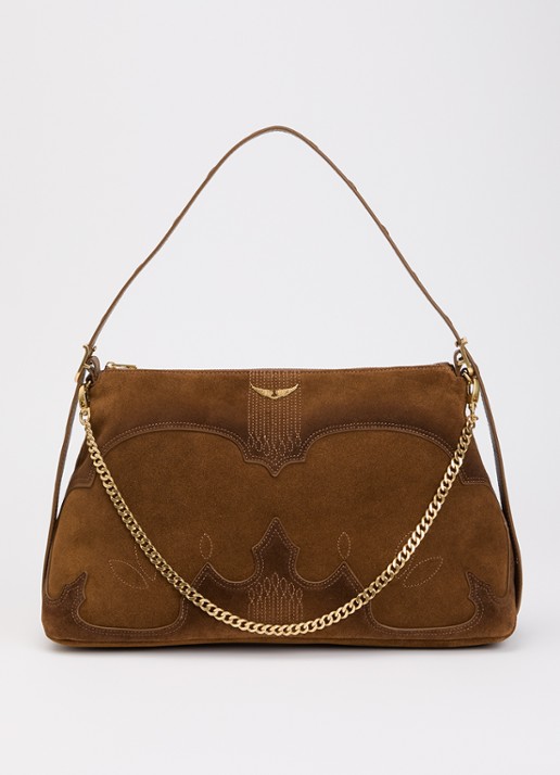 Zadig&Voltaire Jim Western crossbodytas van suède met verstelbare schouderriem