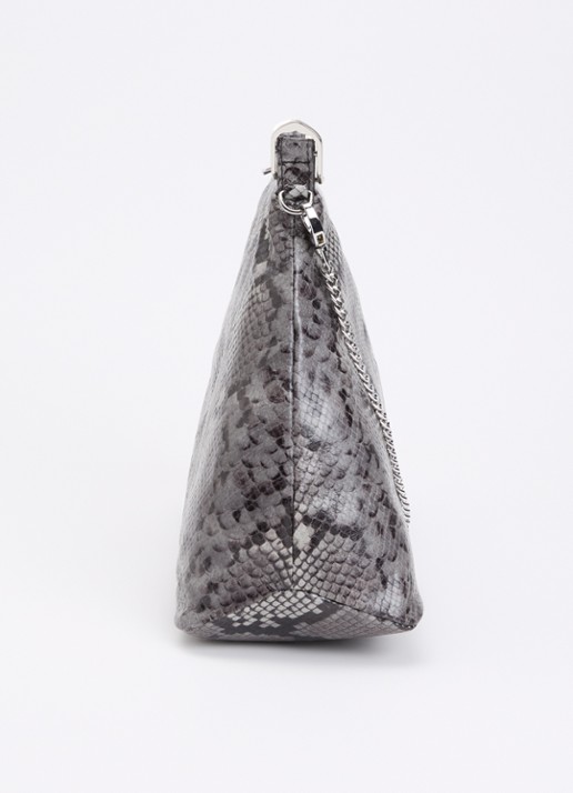 Zadig&Voltaire Jim Wild schoudertas van leer met slangenprint - detail 5 donkergrijs