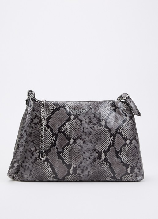 Zadig&Voltaire Jim Wild schoudertas van leer met slangenprint