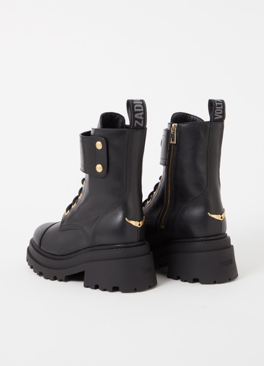 Zadig&Voltaire Joe Ride biker boot van leer - achterkant 5 zwart