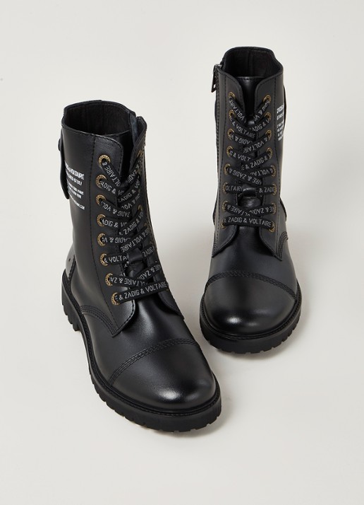 Zadig&Voltaire Joe Stars biker boot van leer - detail 2 zwart