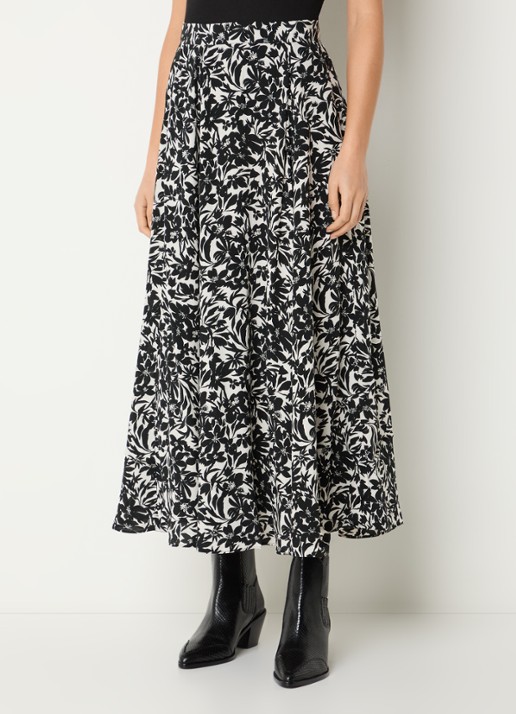 Zadig&Voltaire Joyo maxi A-lijn rok met print en steekzakken