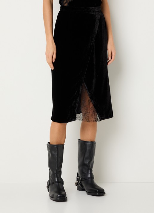 Zadig&Voltaire Julen minirok van fluweel met details van kant