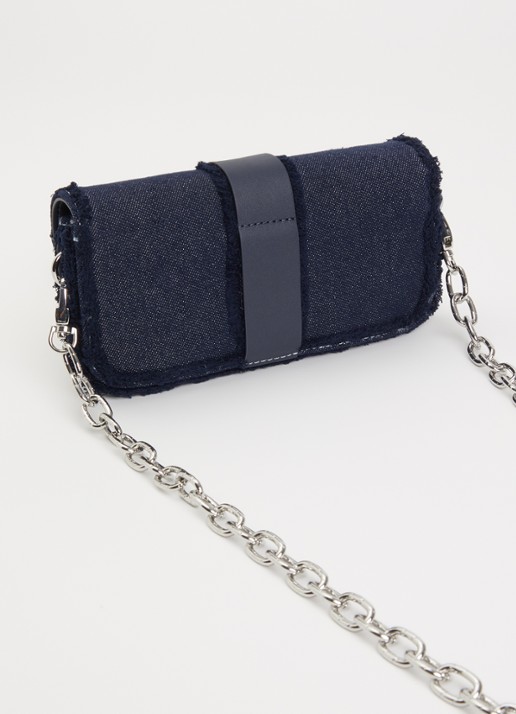 Zadig&Voltaire Kate clutch van denim met afneembare schouderriem - achterkant 5 indigo