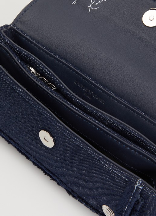 Zadig&Voltaire Kate clutch van denim met afneembare schouderriem - detail 2 indigo