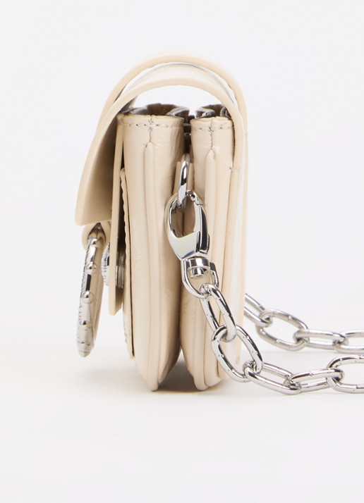 Zadig&Voltaire Kate clutch van leer met afneembare schouderriem - detail 4 creme