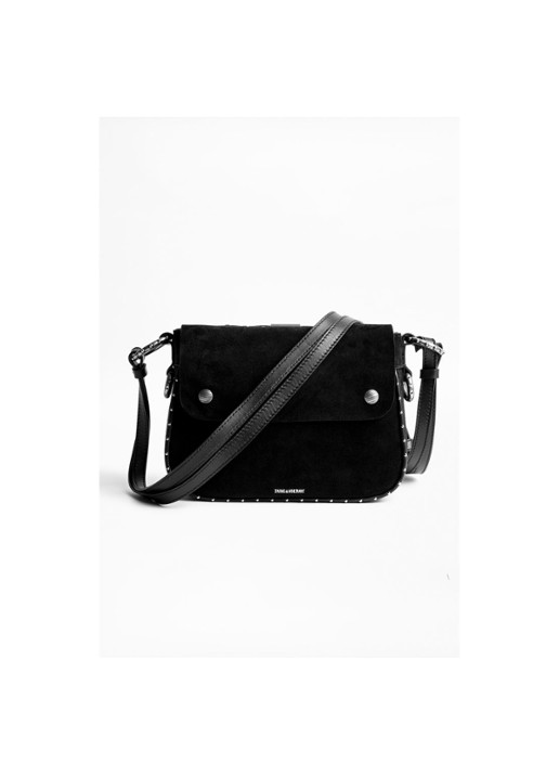 Zadig&Voltaire Kate crossbodytas van kalfssuède met studs - achterkant 3 zwart
