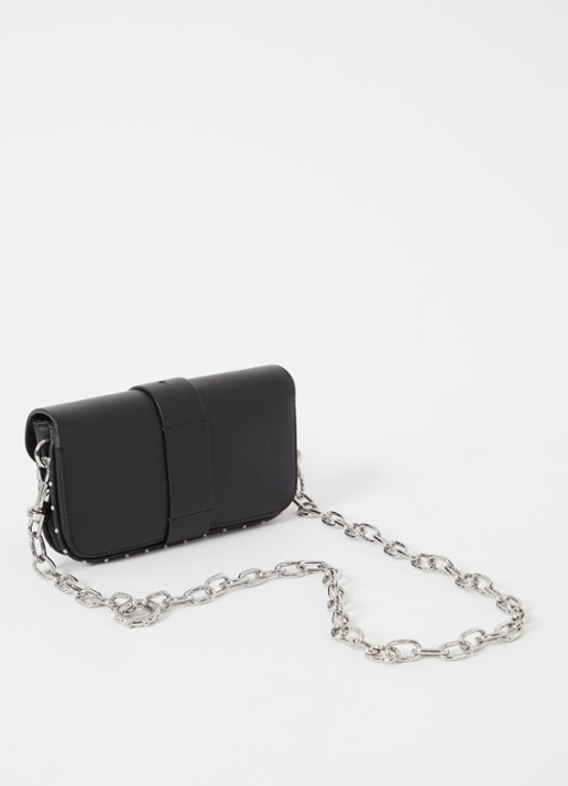 Zadig&Voltaire Kate Wallet clutch van kalfsleer met afneembare schouderriem - achterkant 3 zwart