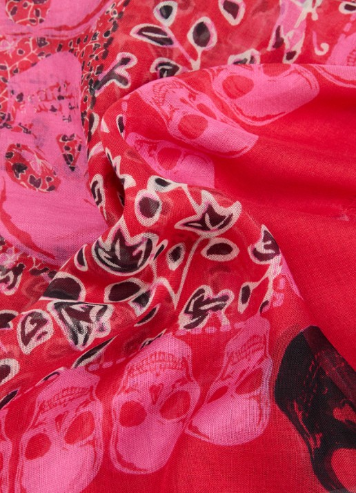Zadig&Voltaire Kerry Garden sjaal met print 135 x 135 cm - detail 2 fuchsia