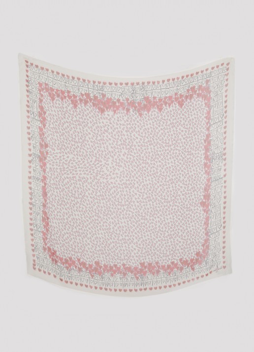 Zadig&Voltaire Kerry Hearts sjaal met print 135 x 135 cm - detail 2 ivoor