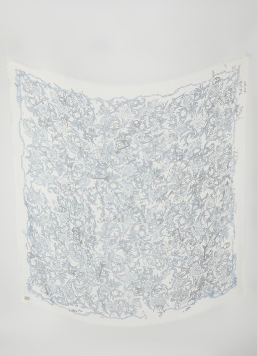 Zadig&Voltaire Kerry sjaal met print 135 x 135 cm - detail 2 grijs