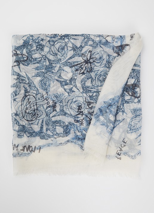 Zadig&Voltaire Kerry sjaal met print 135 x 135 cm
