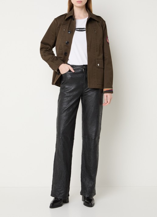 Zadig&Voltaire Kid jack met klepzakken en logoborduring - voorkant 3 bruin