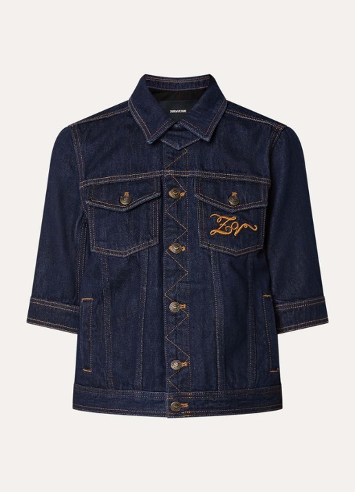 Zadig&Voltaire Kyo spijkerjas met borst- en steekzakken - voorkant 3 indigo