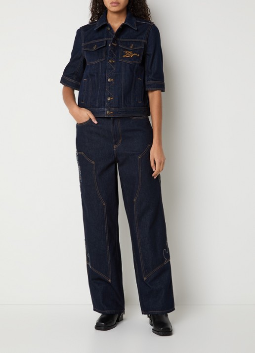 Zadig&Voltaire Kyo spijkerjas met borst- en steekzakken - voorkant 4 indigo