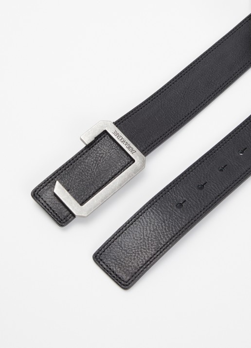 Zadig&Voltaire La Reversible riem van leer - detail zwart