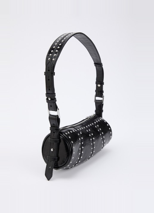 Zadig&Voltaire Le Roudoudou schoudertas van leer met studs - achterkant zwart