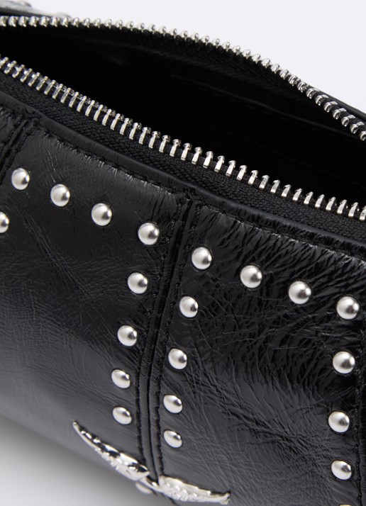 Zadig&Voltaire Le Roudoudou schoudertas van leer met studs - detail 2 zwart