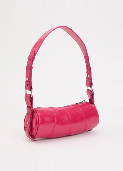 Zadig&Voltaire Le Roudoudou schoudertas van leer - achterkant fuchsia