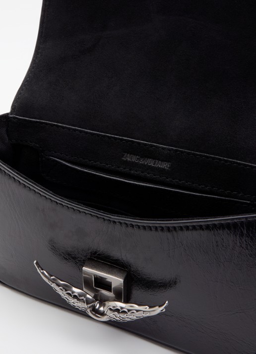 Zadig&Voltaire Le Zazi crossbodytas van kalfsleer met verstelbare schouderriem - detail 3 zwart