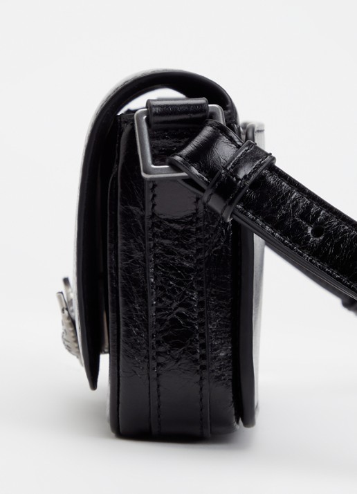 Zadig&Voltaire Le Zazi crossbodytas van kalfsleer met verstelbare schouderriem - detail 4 zwart