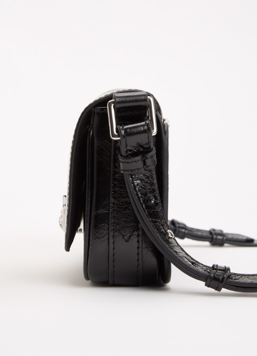 Zadig&Voltaire Le Zazi Vintage Graffiti crossbodytas van leer  - detail 4 zwart