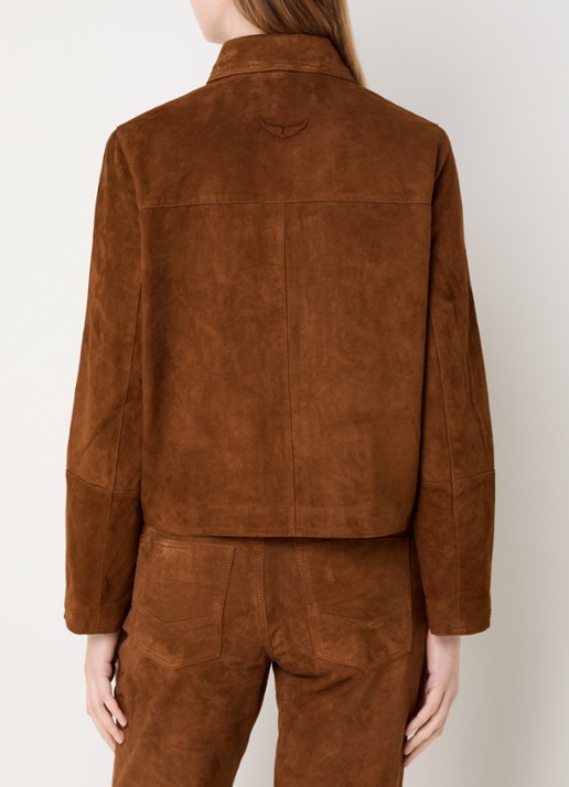 Zadig&Voltaire Lessa jack van geitensuède met steekzakken - achterkant 3 cognac