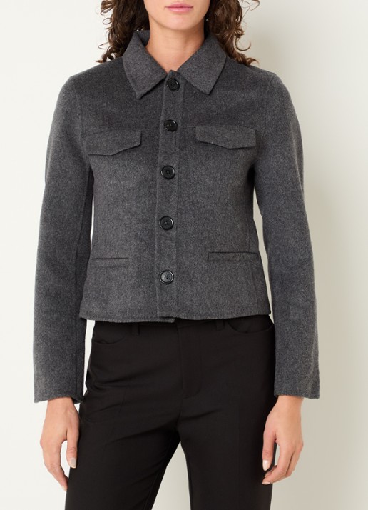 Zadig&Voltaire Liam jack in wolblend met borstzakken