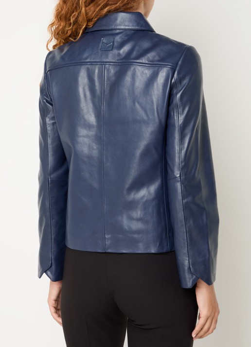 Zadig&Voltaire Liamys jack van lamsleer met logo - achterkant 4 blauw