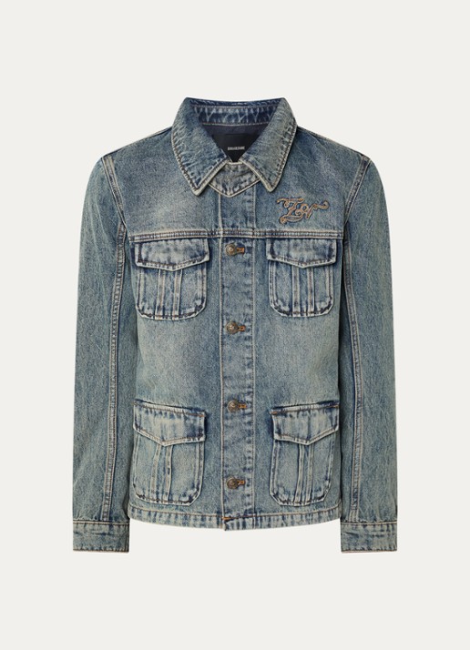 Zadig&Voltaire Lienna spijkerjas met logoborduring - voorkant 2 indigo