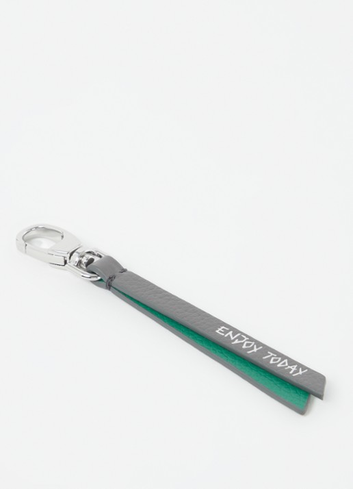 Zadig&Voltaire Love Link sleutelhanger van kalfsleer - detail grijs