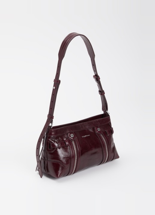 Zadig&Voltaire Madison mini Vintage schoudertas van kalfsleer - achterkant 2 paars