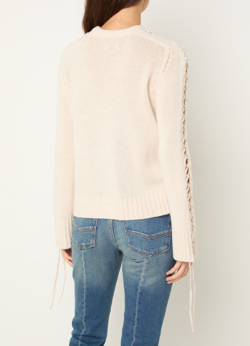 Zadig&Voltaire Malty grofgebreide trui in kasjmierblend  - achterkant 2 creme