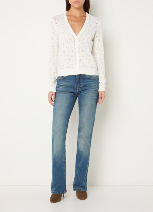 Zadig&Voltaire Manala blouse met opengewerkt dessin - voorkant 3 gebroken wit