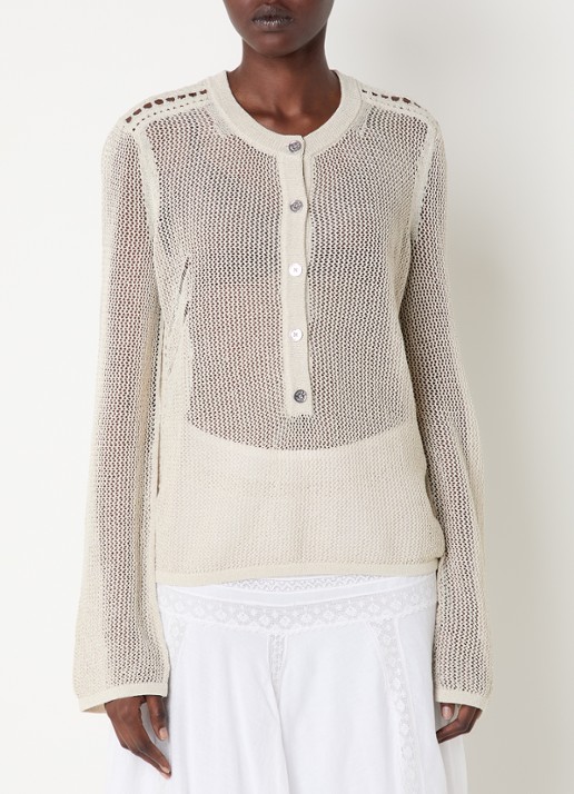 Zadig&Voltaire Mandala semi-transparante top met ronde hals