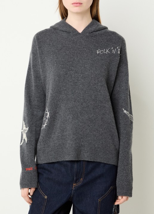 Zadig&Voltaire Markyz fijngebreide hoodie met borduring