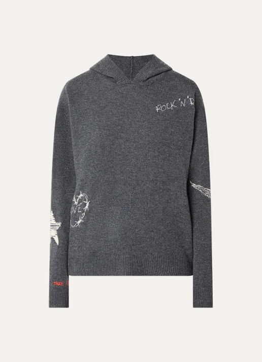 Zadig&Voltaire Markyz fijngebreide hoodie met borduring