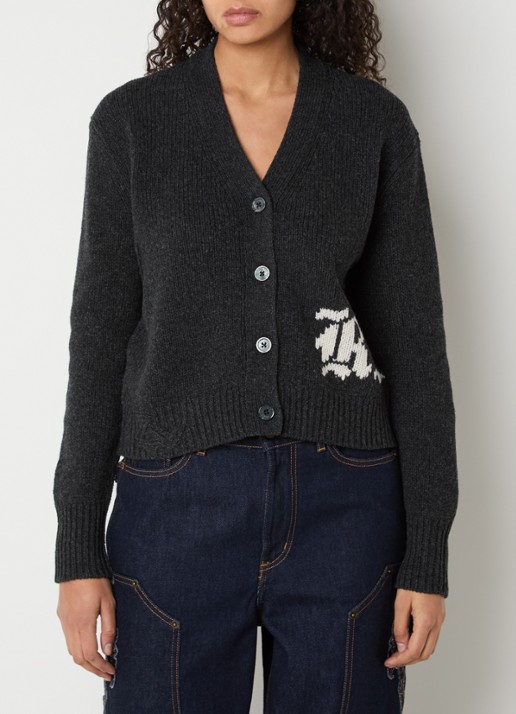 Zadig&Voltaire Masy grofgebreid vest van merino wol met ingebreide print