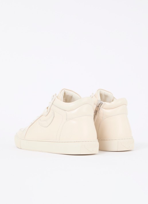 Zadig&Voltaire Mid Fly sneaker van leer - achterkant ivoor
