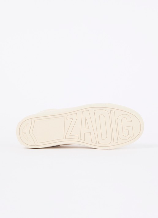 Zadig&Voltaire Mid Fly sneaker van leer - detail 3 ivoor