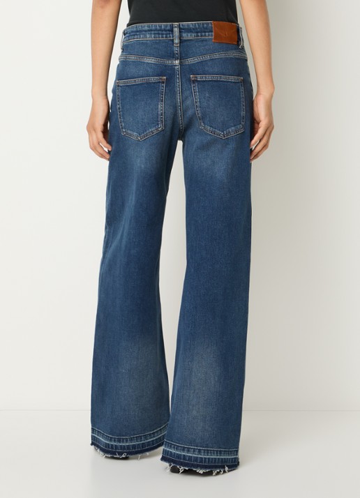 Zadig&Voltaire Mid waist flared jeans met donkere wassing en gerafelde zoom - achterkant indigo