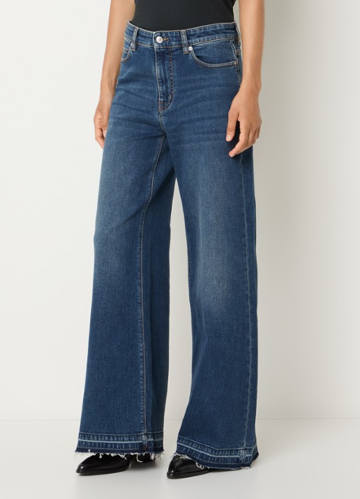 Zadig&Voltaire Mid waist flared jeans met donkere wassing en gerafelde zoom