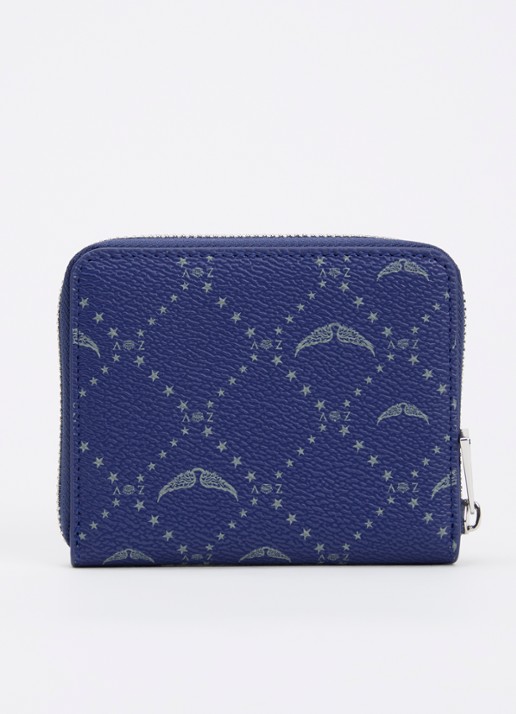 Zadig&Voltaire Mini portemonnee met logoprint - achterkant royalblauw