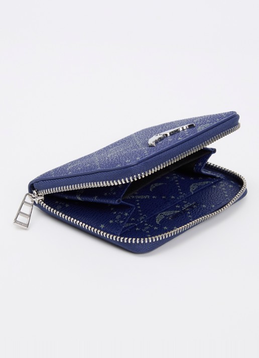 Zadig&Voltaire Mini portemonnee met logoprint - voorkant 3 royalblauw